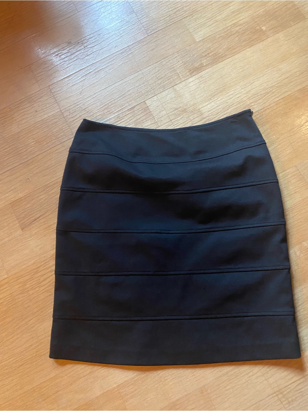 Classic Black Paneled Pencil Skirt